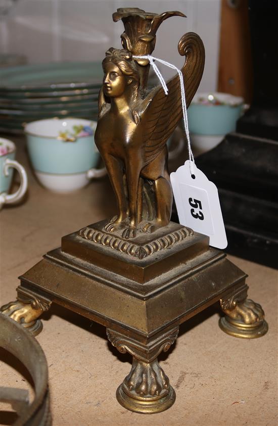 19C bronze epergne stand, etc